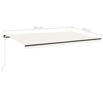 vidaXL Auvent manuel rétractable 500x350 cm Crème
