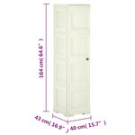 vidaXL Armoire plastique 40x43x164 cm design bois glace à la vanille