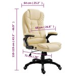 Chaise fauteuil siège de bureau informatique étude similicuir crème 02_0024000