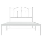 vidaXL Cadre de lit métal sans matelas et tête de lit blanc 100x190 cm