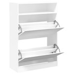 vidaXL Armoire à chaussures 2 tiroirs rabattables blanc 80x34x116 cm