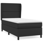 vidaXL Sommier à lattes de lit avec matelas Noir 80x200cm Similicuir