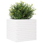 vidaXL Jardinière blanc 50x50x46 cm bois de pin massif