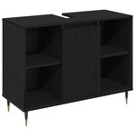 Mobilier de salle de bain 3 pièces vidaXL Chêne noir Bois d'ingénierie