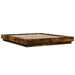 vidaXL Cadre de lit chêne fumé 150x200 cm bois d'ingénierie