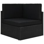 vidaXL Salon de jardin 6 Pièces avec coussins Noir Résine tressée