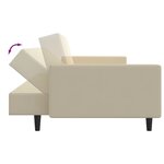 vidaXL Canapé-lit à 2 places crème velours