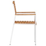 vidaXL Chaises de jardin empilables 4 Pièces En bois massif teck et acier inoxydable