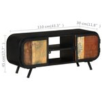 vidaXL Meuble TV 110x30x45 cm Bois de récupération massif