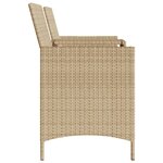 vidaXL Canapé de jardin 2 places avec table et tabourets beige rotin