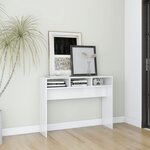 vidaXL Table console blanc brillant 105x30x80 cm bois d'ingénierie