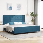 Cadre de lit vidaXL Bleu foncé 200x200 cm Velours