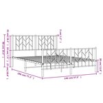 vidaXL Cadre de lit métal sans matelas avec pied de lit noir 140x190cm
