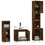 vidaXL Ensemble de meubles de salle de bain 3 Pièces Chêne fumé