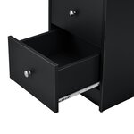 Bureau table poste de travail informatique avec 3 tiroirs bois mélaminé 120 cm noir 03_0004713