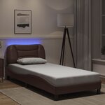 vidaXL Cadre de lit avec LED sans matelas marron 80x200 cm
