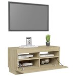 vidaXL Meuble TV avec lumières LED chêne sonoma 80x35x40 cm