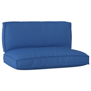 vidaXL Ensemble de 2 coussins sur palette Bleu royal Tissu Oxford
