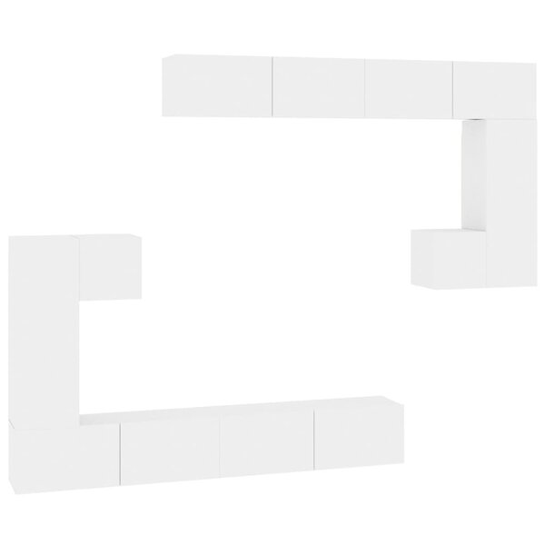 vidaXL Meuble TV mural Blanc Bois d'ingénierie