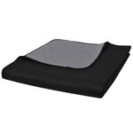 vidaXL Couvre-lit à double face matelassé Noir/Gris 220x240 cm