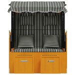 vidaXL Strandkorb avec coussins Résine tressée bois solide Noir gris