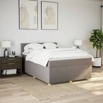 vidaXL Sommier à lattes de lit avec matelas Taupe 140x200 cm Tissu