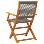 vidaXL Chaises de jardin pliables lot de 6 gris bois d'acacia massif