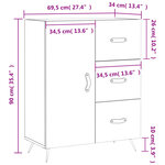 vidaXL Buffet blanc 69 5x34x90 cm bois d'ingénierie