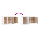 vidaXL Buffet Blanc 111x34x60 cm Bois massif de pin