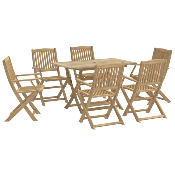 vidaXL Ensemble à manger de jardin 7 Pièces Bois d'acacia solide