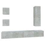 vidaXL Ensemble de meubles TV 5 Pièces Gris béton Bois d'ingénierie