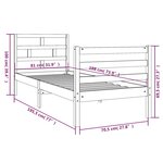 vidaXL Cadre de lit sans matelas 75x190 cm bois massif