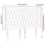 vidaXL Tête de lit à LED Noir 147x16x118/128 cm Tissu