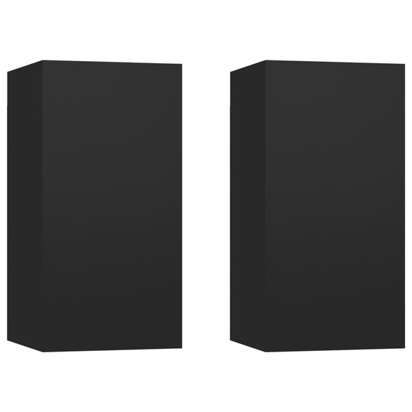 vidaXL Meubles TV 2 Pièces Noir 30 5x30x60 cm Bois d’ingénierie
