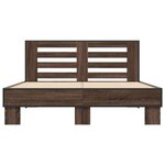 vidaXL Cadre de lit chêne marron 140x190 cm bois d'ingénierie et métal