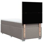 vidaXL Sommier à lattes de lit avec matelas Taupe 90x190 cm Tissu