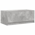vidaXL Table basse avec portes en verre gris béton 102x50x42 cm