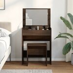 vidaXL Coiffeuse et tabouret chêne marron 60x40x113 5 cm