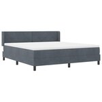 Lit à ressorts vidaXL avec matelas Gris foncé 180x200 cm Velours