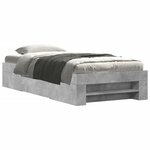 vidaXL Cadre de lit sans matelas gris béton 90x190cm bois d'ingénierie