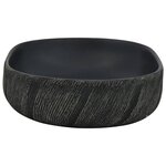 vidaXL Vasque à poser noir ovale 59x40x14 cm céramique