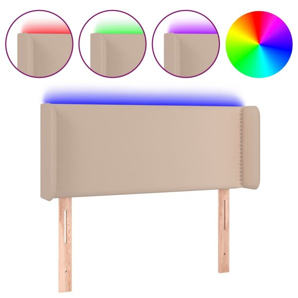 vidaXL Tête de lit à LED Cappuccino 93x16x78/88 cm Similicuir