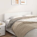 vidaXL Tête de lit avec oreilles Blanc 203x16x78/88 cm Similicuir