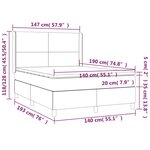vidaXL Sommier à lattes de lit matelas LED Cappuccino 140x190 cm