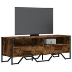 vidaXL Meuble TV chêne fumé 122x34x41 cm bois d'ingénierie