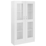 vidaXL Armoire vitrine Blanc brillant 82 5x30 5x150 cm Bois ingénierie