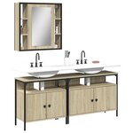 vidaXL Ensemble d'armoires de salle de bain 3 Pièces chêne sonoma