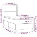 vidaXL Sommier à lattes de lit matelas LED Cappuccino 90x190cm