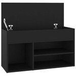 vidaXL Banc à chaussures Noir 80x30x45 cm Bois d’ingénierie