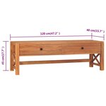 vidaXL Meuble TV avec tiroirs 120x40x45 cm bois de teck solide
